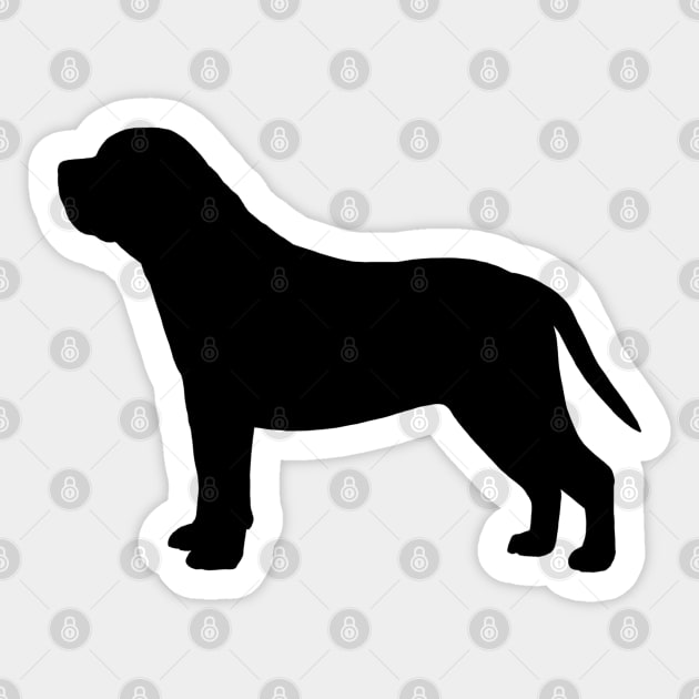 Mastiff Silhouette Sticker by Coffee Squirrel